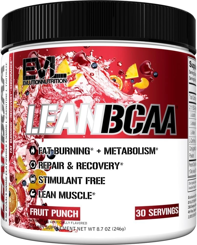 Stimulant Free Lean BCAA Powder for Muscle Recovery and Fat Burn – Fruit Punch