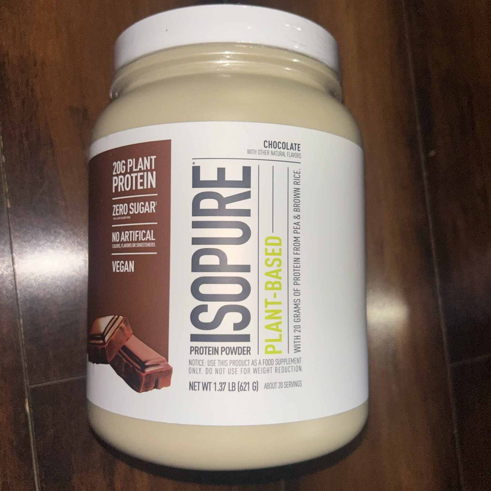 ISOPure Plant Based Protein Powder, Chocolate, 1.37lb, 20 Svgs, Exp.12/20/2026