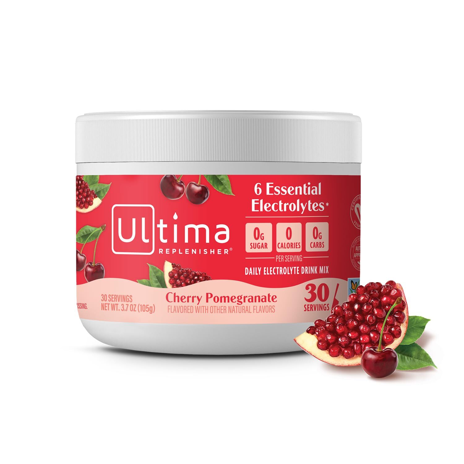 Ultima Hydration Electrolyte Powder Cherry Pomegranate 3.7 Ounce Zero Sugar
