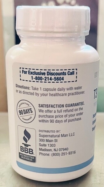 Supernatural T3 MULTIPLIER (30 Caps) Testosterone & Libido Booster – 12/2027!
