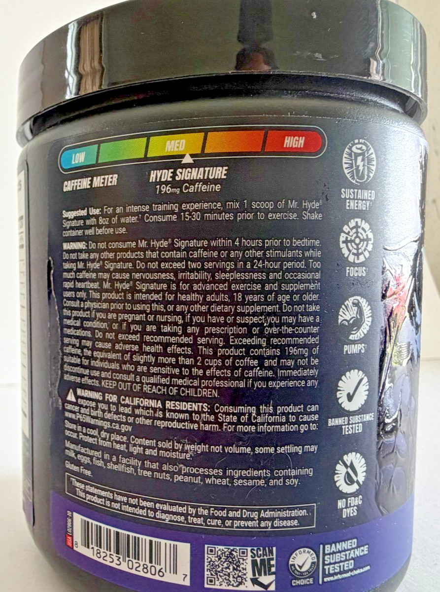 2 ProSupps Mr. Hyde Signature Pre-Workout Powder Blue Razz 14.7 oz