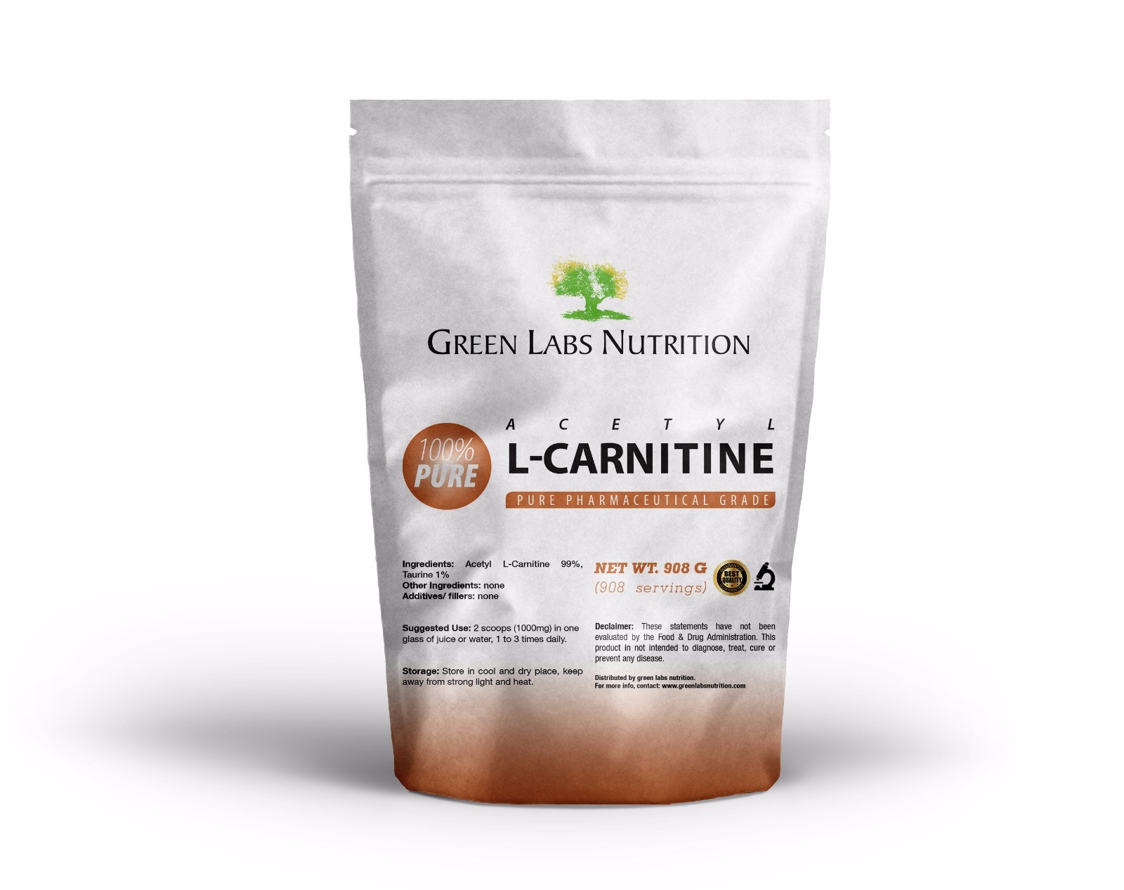 Acetyl L-Carnitine ALCAR Powder 908g – Energy, Focus, Brain & Pharma Grade