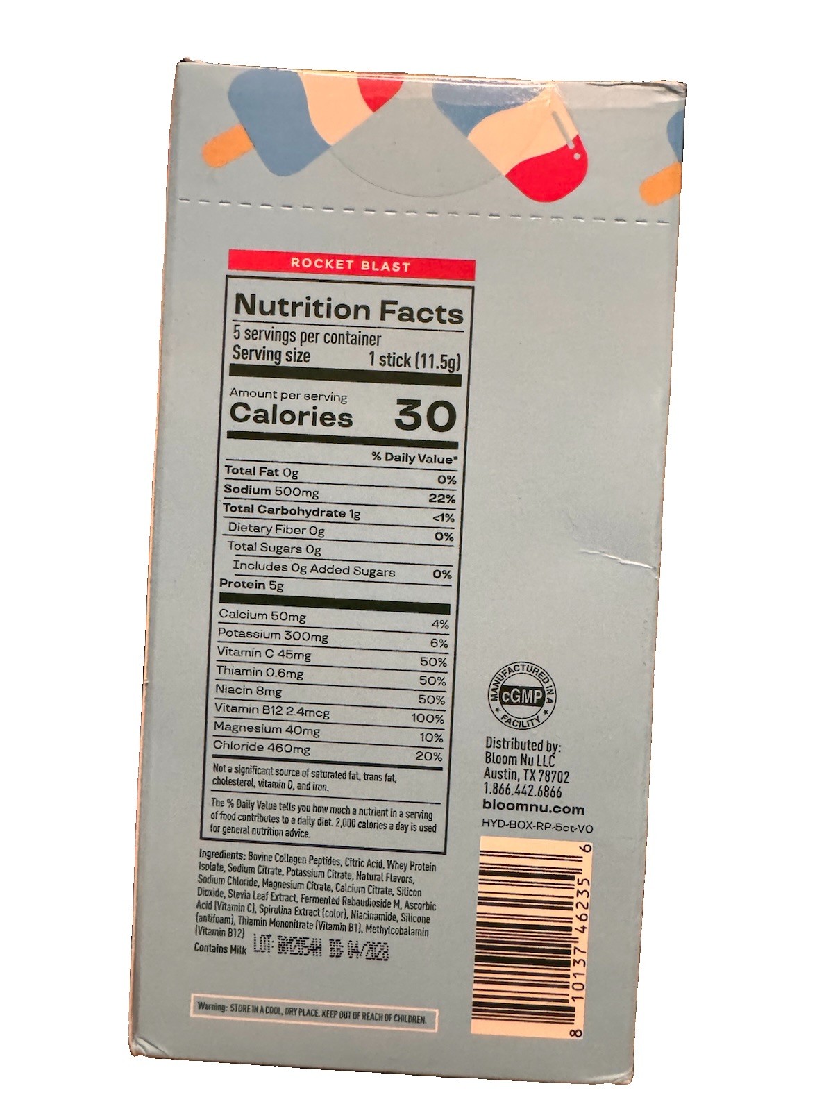 Bloom Nutrition Bloom Daily Hydration Electrolyte Powder Packets Collagen 5G