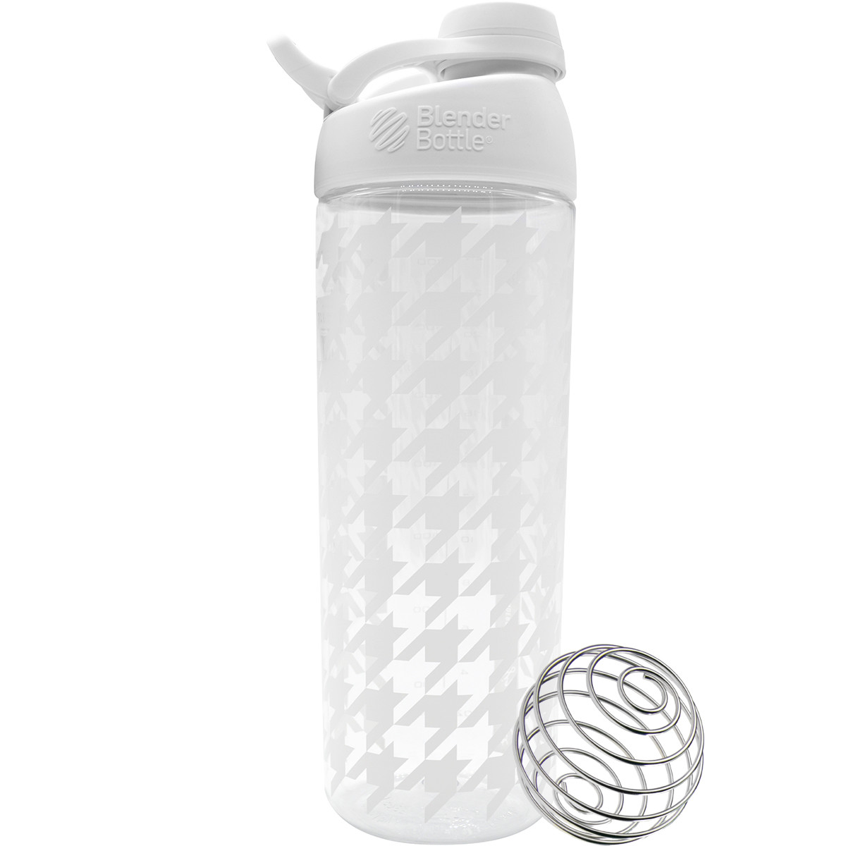 Blender Bottle Sleek 28 oz. Twist-On Cap Shaker Bottle with Loop Top-Houndstooth