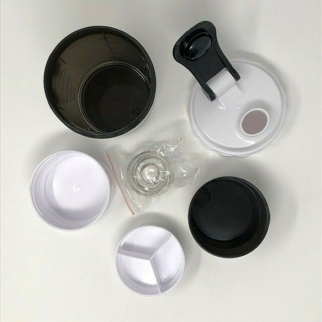 Swoleshire 3 in 1 Shaker Bottle 16 oz Steel Ball with Protein & Vitamin Storage