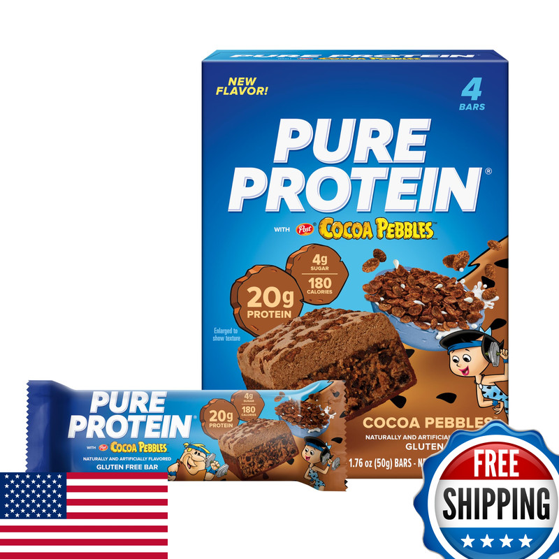 Pure Protein Cocoa Pebbles Protein Bars 20G Protein 4G Sugar 180 Calories 4