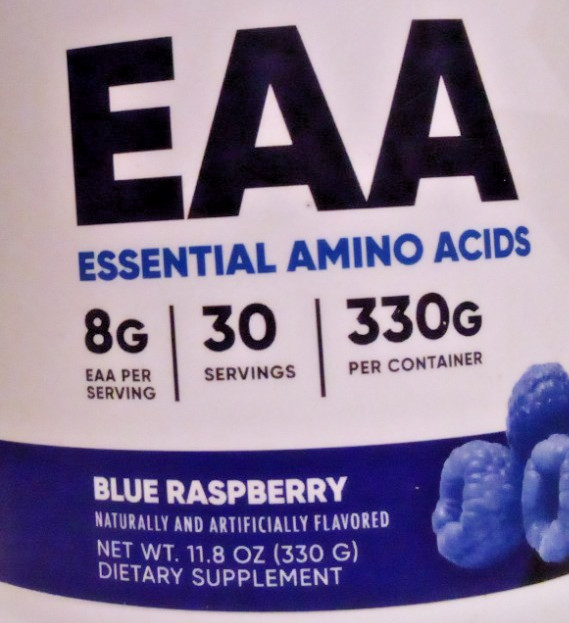 Nutricost EAA Powder 30 Servings Blue Raspberry Essential Amino Acids EXP 12/27