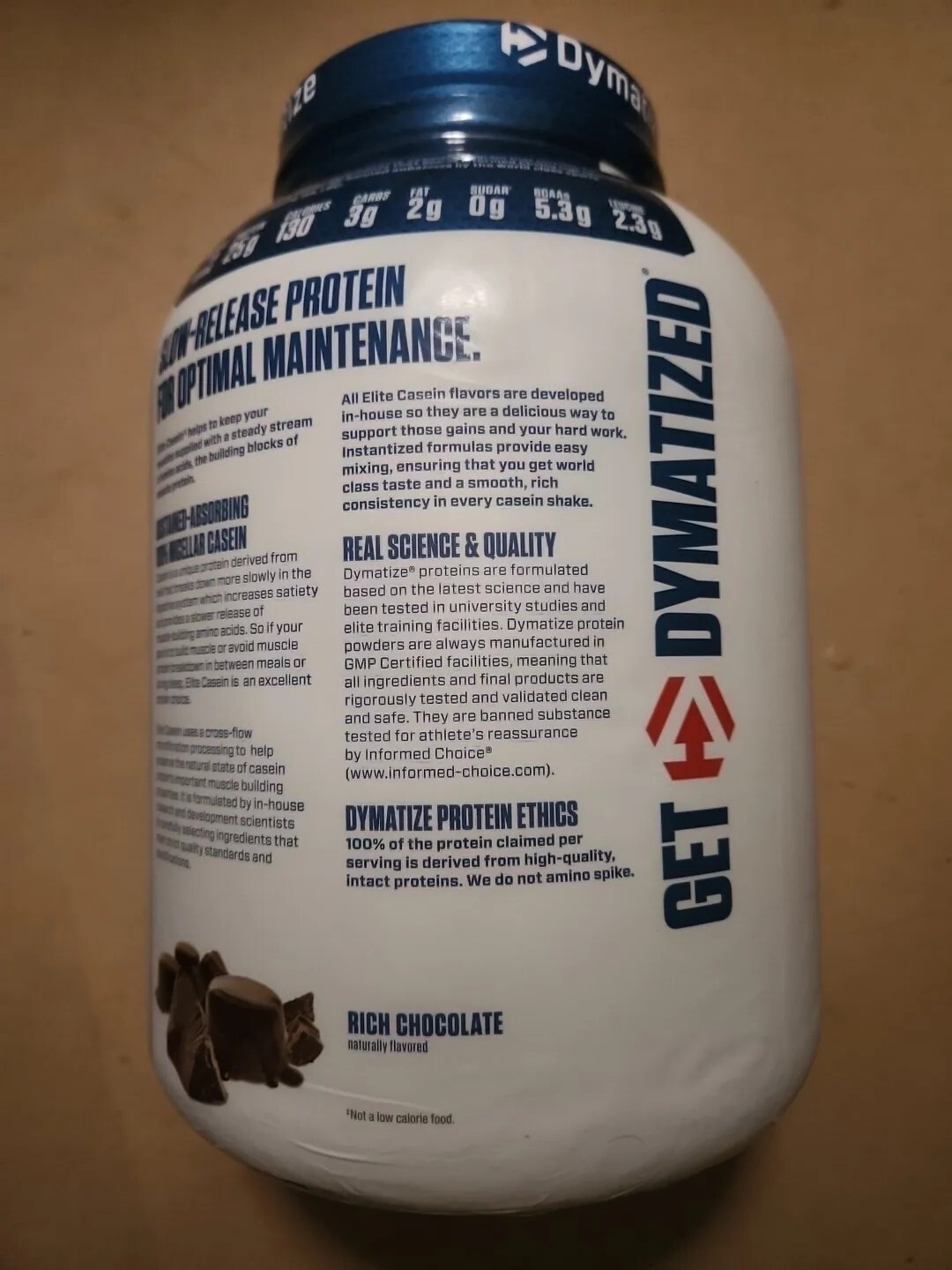 Dymatize Elite 100 Micellar Casein Slow Absorbing Protein Rich Chocolate 4 lbs.