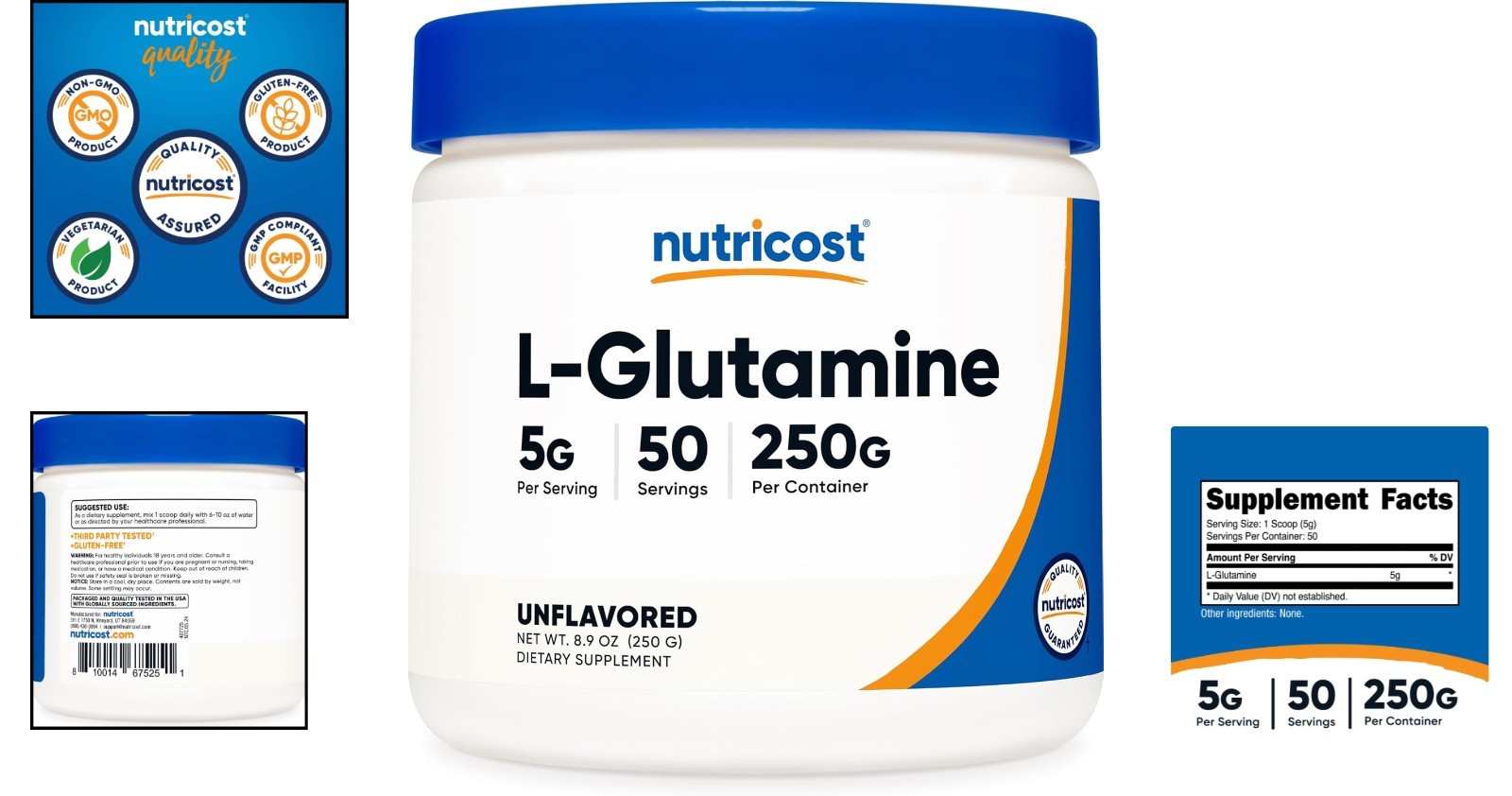 PureLute L-Glutamine Powder – 250g for Gut Support & Recovery