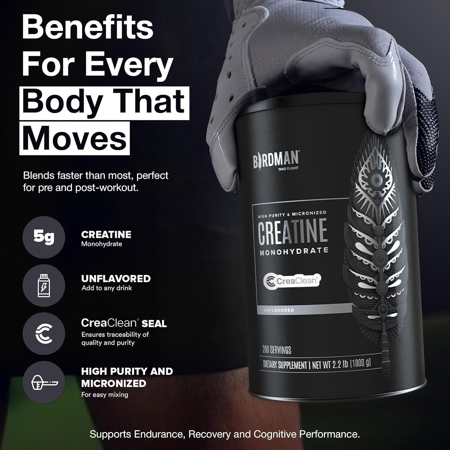 Micronized Creatine Monohydrate Powder, Muscle Recovery, Caffeine Free, Creat…