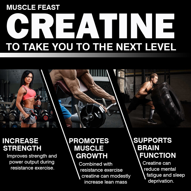 Creatine Monohydrate 5000mg- Energy&Endurance,Muscle Health,Testosterone Booster