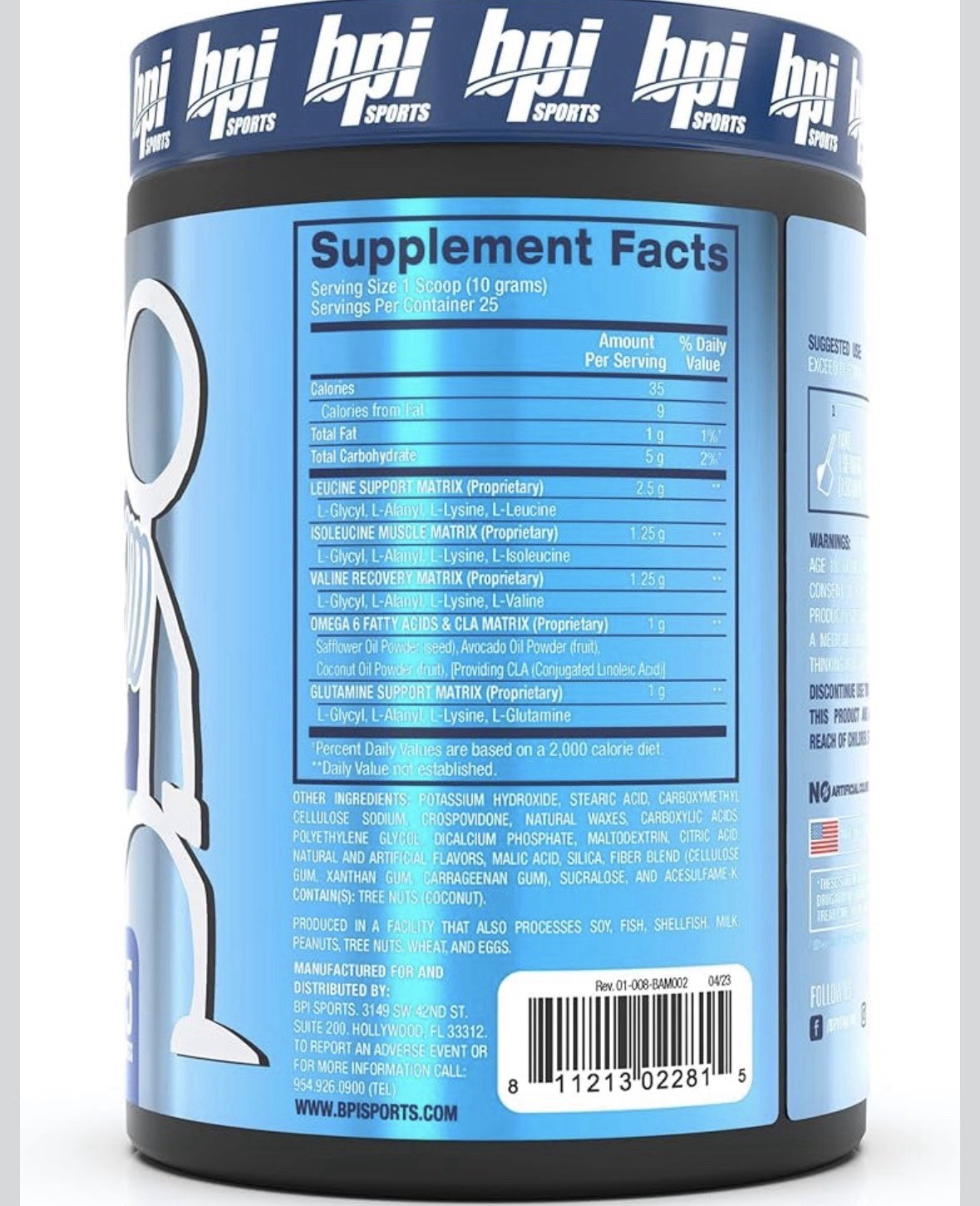 BPI Sports Best Aminos – BCAA Powder Post Workout & Glutamine Arctic Ice 8.82oz