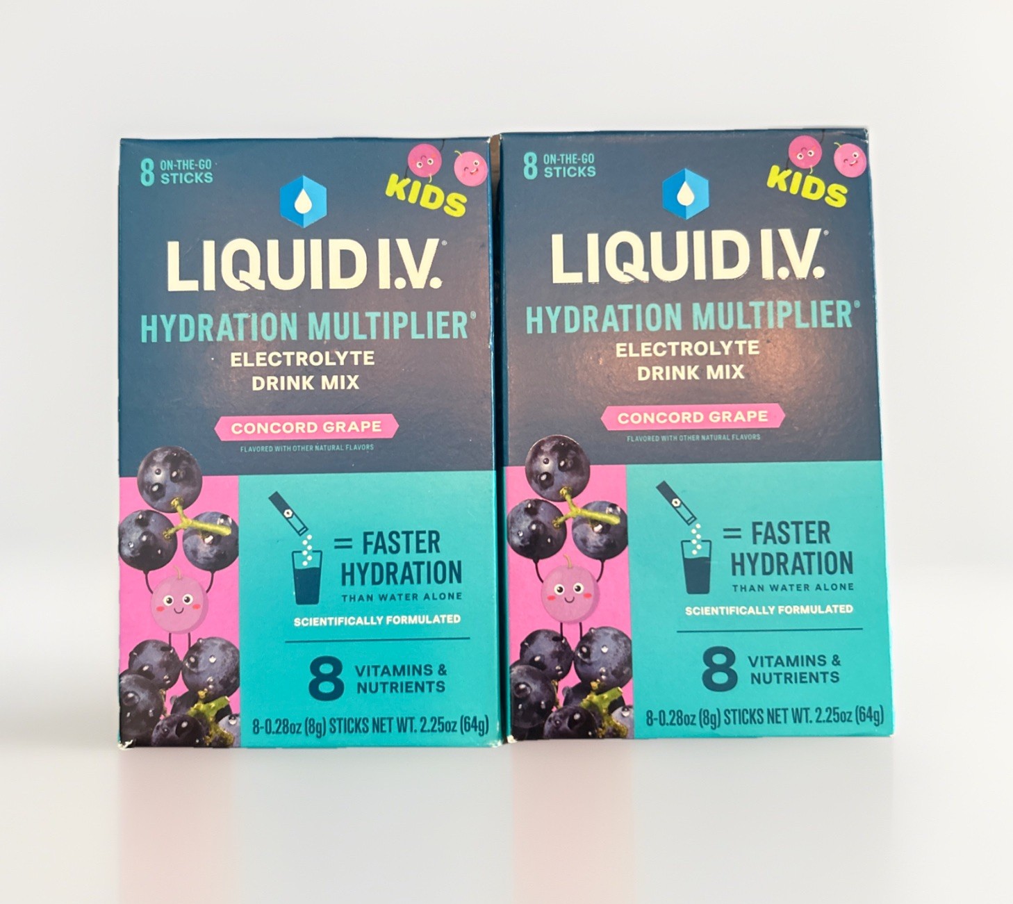(2-pack) LIQUID IV Concord Grape Kids Hydration Mix 8 Ct 0.28 OZ Exp 11/27