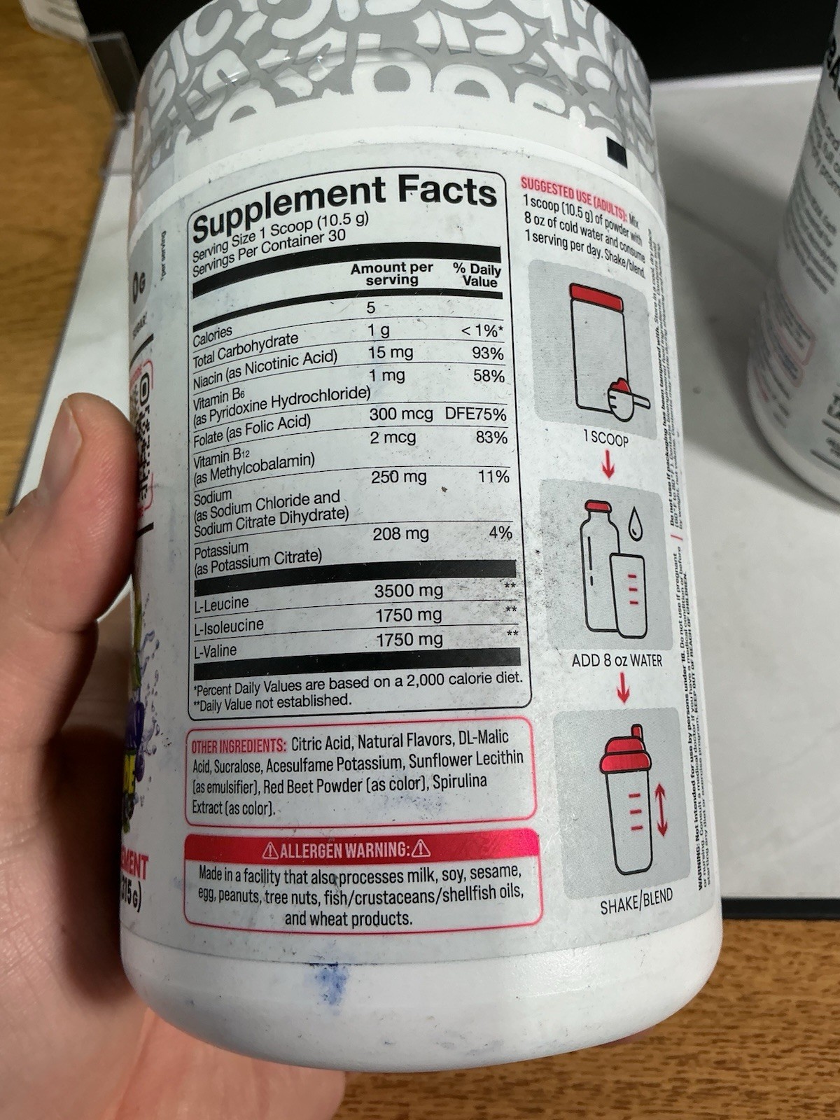 2X BASIC SUPPLEMENTS BCAA Powder Blueberry Lemonade Ex 12/26