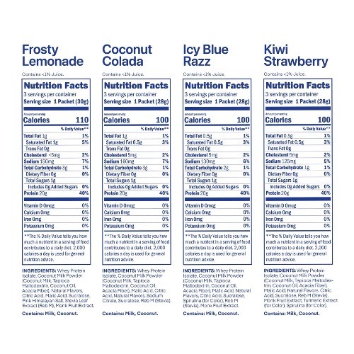 Oath Nutrition Variety Pack Clear Whey 12pk – Frosty Lemonade Icy Blue Kiwi