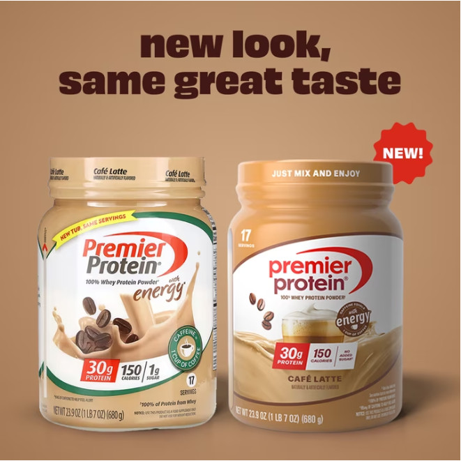 New 2 Pack Premier Protein 100% Whey Protein Powder Café Latte 23.9 oz