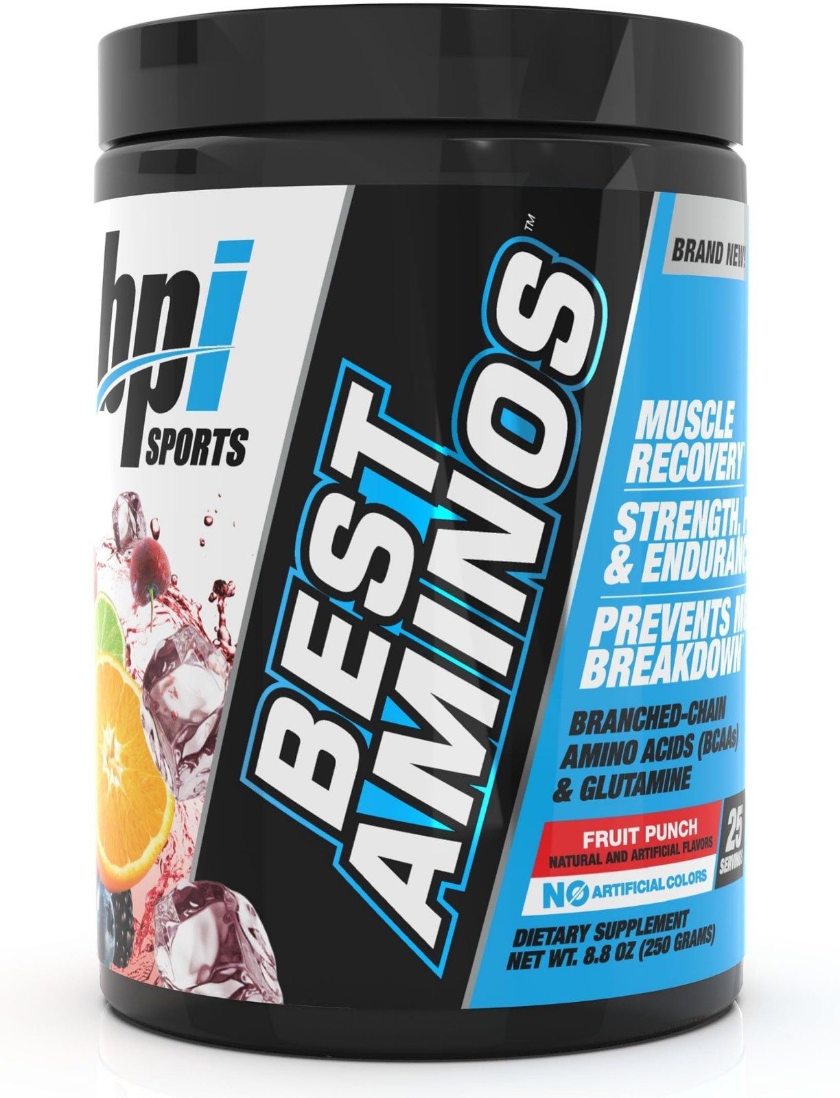 BCAA Amino Acid Powder for Post Workout Recovery & Hydration – Fruit Punch, 125