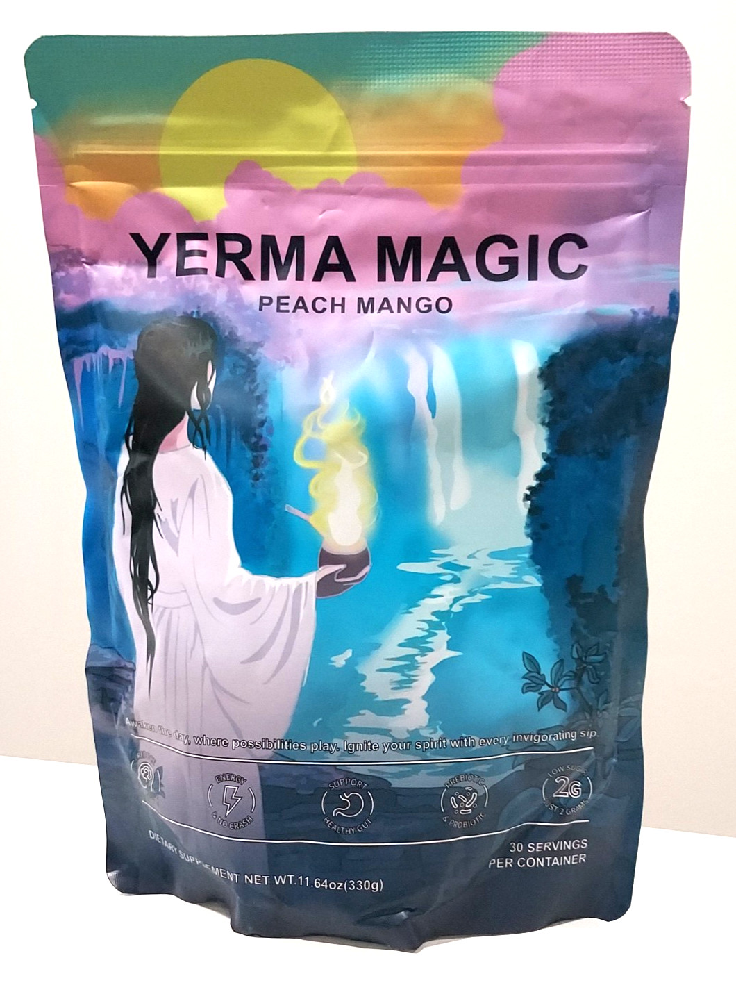 Yerma Magic Yerba Mate Peach Mango Powder 30 Servings Sealed Exp 2027 Drink Mix
