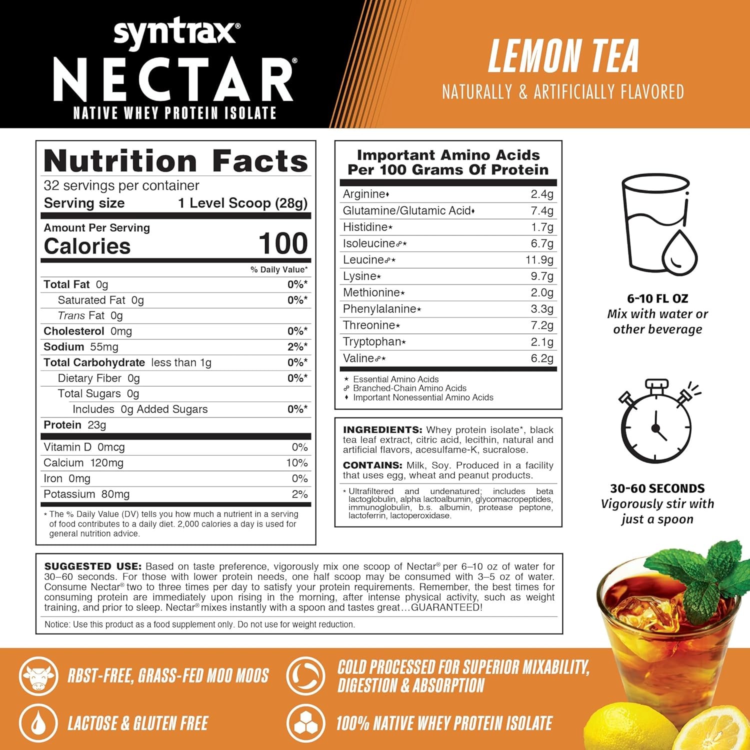 Syntrax Nectar 2lb Protein Powder – Lemon Tea