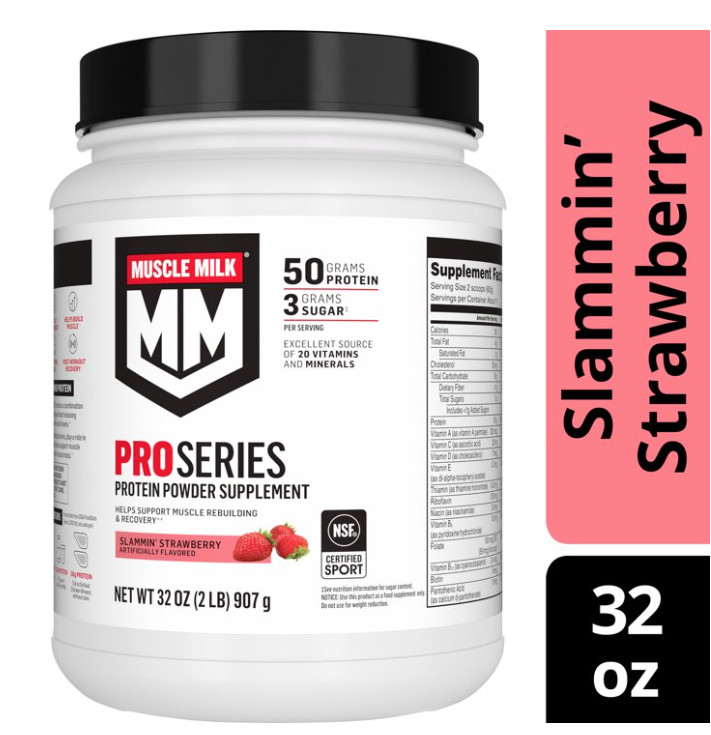 Muscle Milk Pro Series Protein Powder, Strawberry, 2 lb