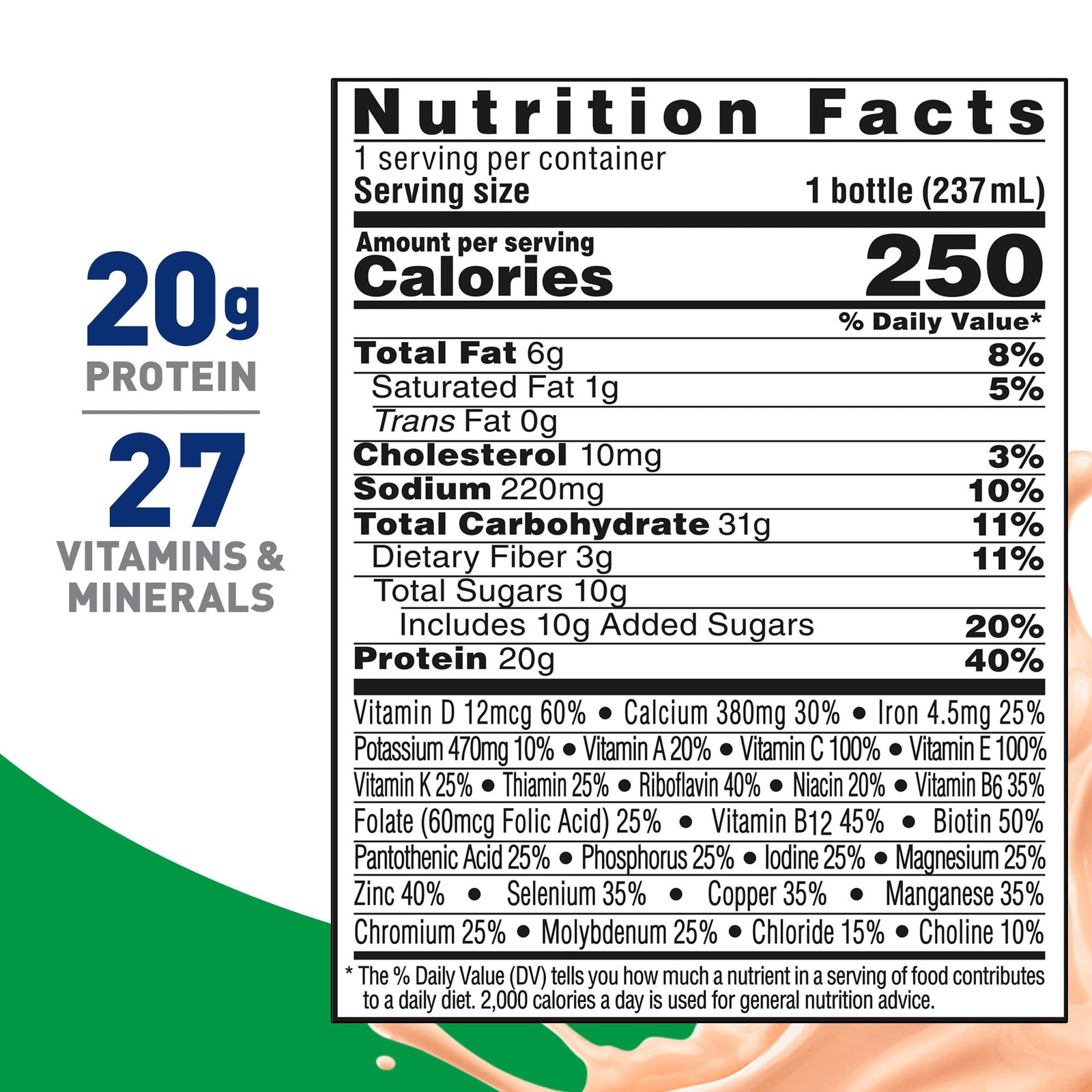 BOOST High Protein with Fiber Complete Nutritional Drink, Very Vanilla, 8 fl …