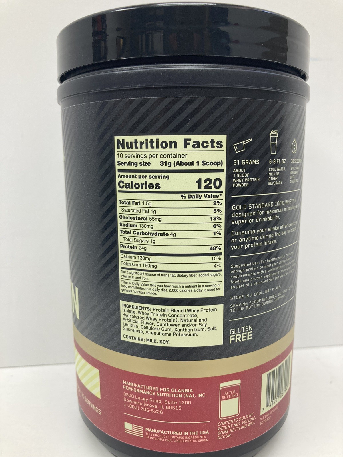 On Whey Protein 24g Protein Vanilla Ice Cream 10.9 Oz EXP 1/27+