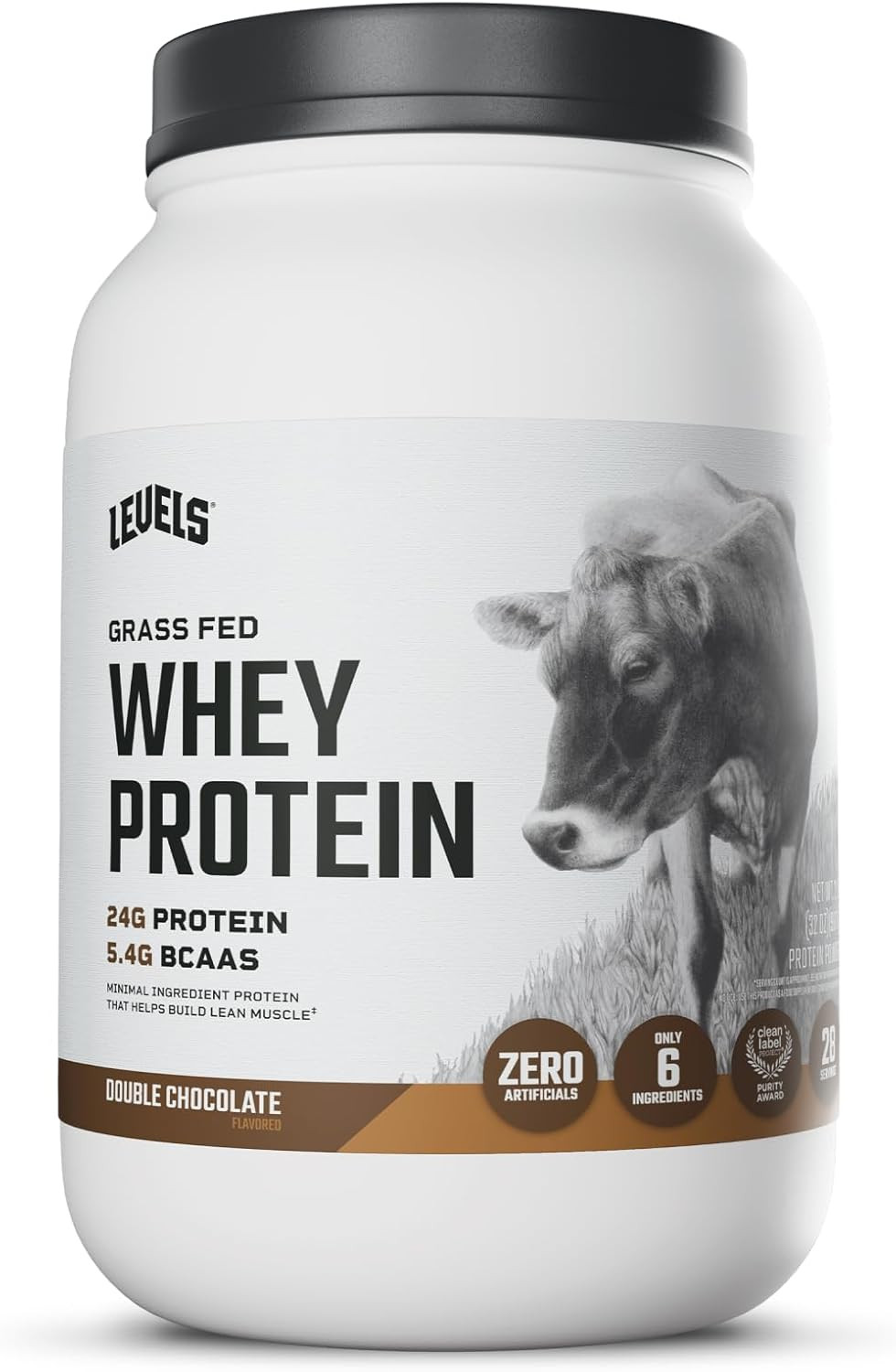 Levels Grass Fed Whey Protein Powder, No Artificials, 24G of Protein, Double …