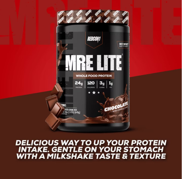REDCON1 MRE Lite Whole Food Protein Powder Chocolate 20 Servings Whey Free
