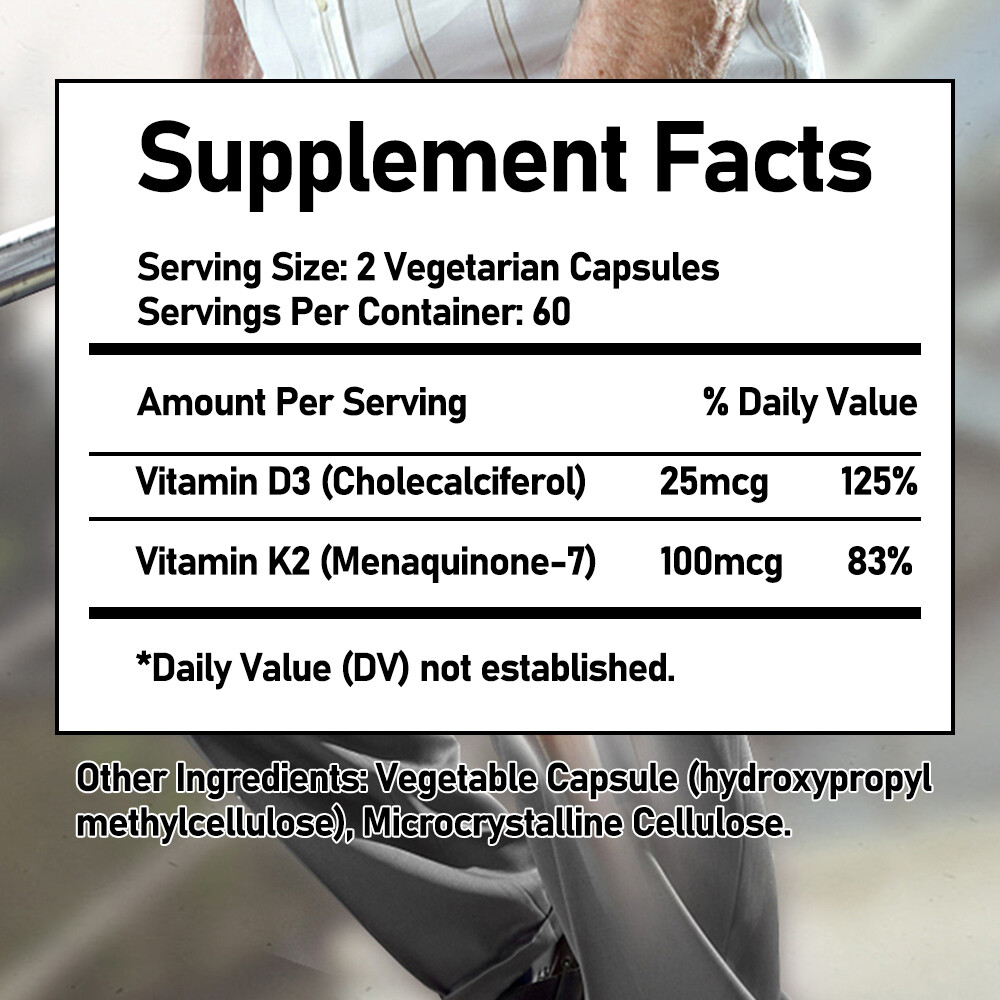 VITAMIN K2 MK7 + D3 2-IN-1 CALCIUM SUPPORT-Bone&Joint Health-teeth health