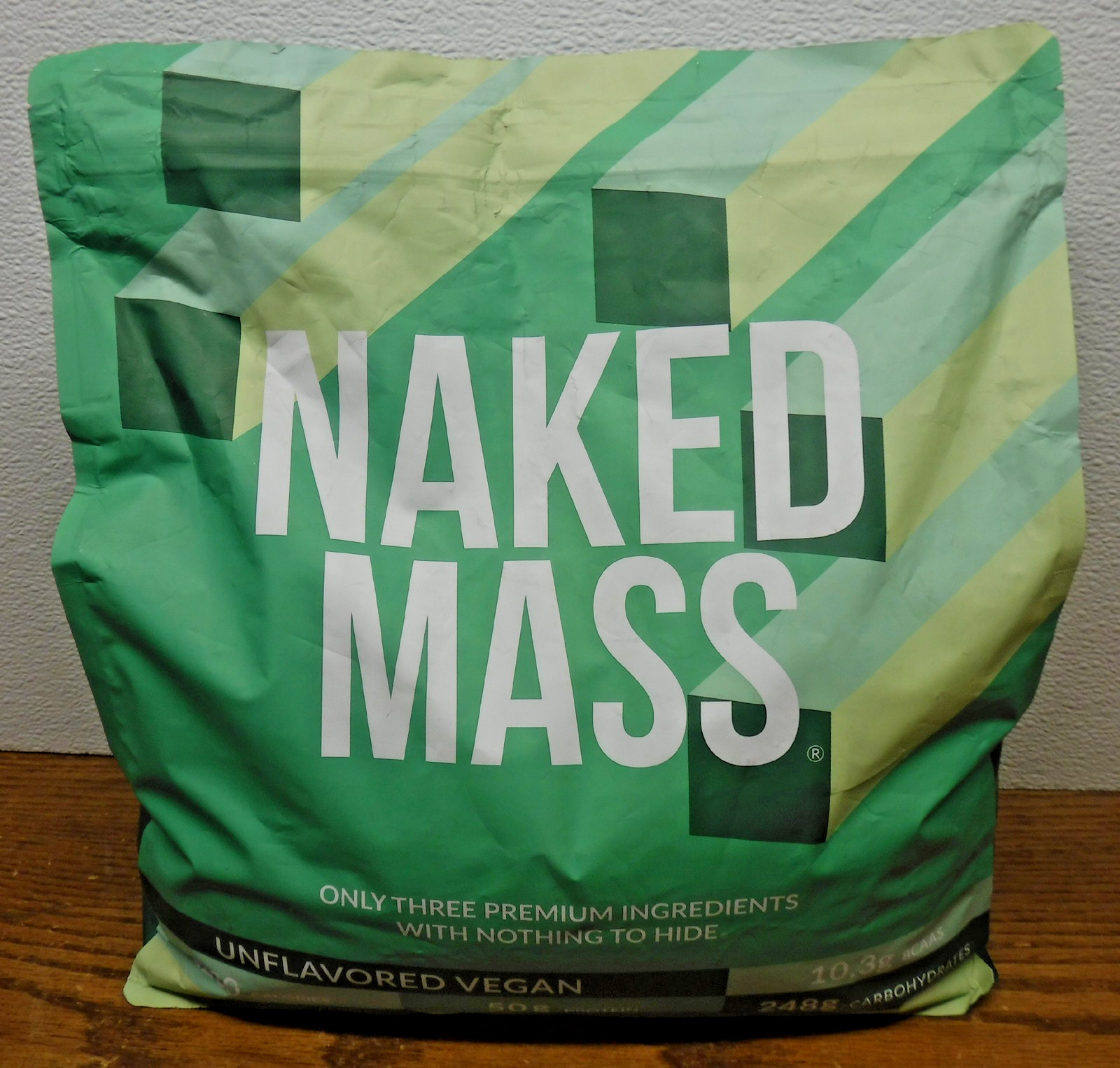 NAKED MASS Weight Gainer Protein Powder, Unflavored Vegan, 12 lb bag, BB 03/28