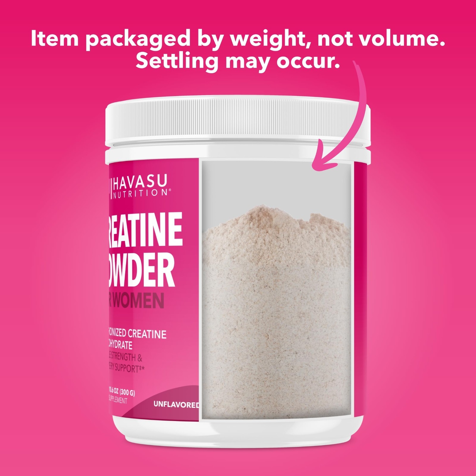 Unflavored Creatine Monohydrate for Women – 300g, Energy & Muscle Support, Vegan