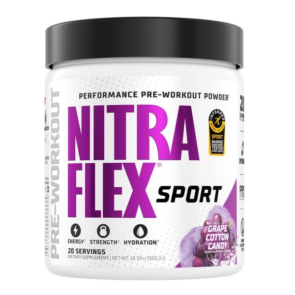 Nitraflex Sport Grape Cotton Candy 10.9 Ounce (Pack of 1), Black/White/Blue