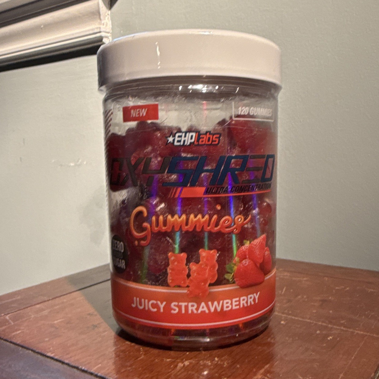 EHPlabs OxyShred Gummies Juicy Strawberry Gluten-Free Keto B12 120ct