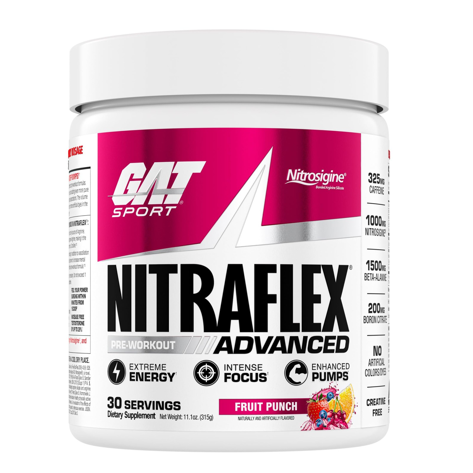 GAT SPORT Nitraflex Advanced Pre-Workout Powder – 10 Ounce (Pack of 1), Pink
