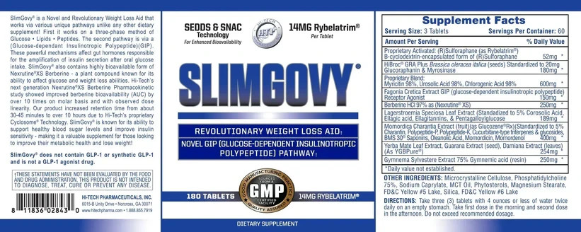 Hi-Tech Pharmaceuticals Slimgovy® Slimaglutide Weight Loss 180 Tabs
