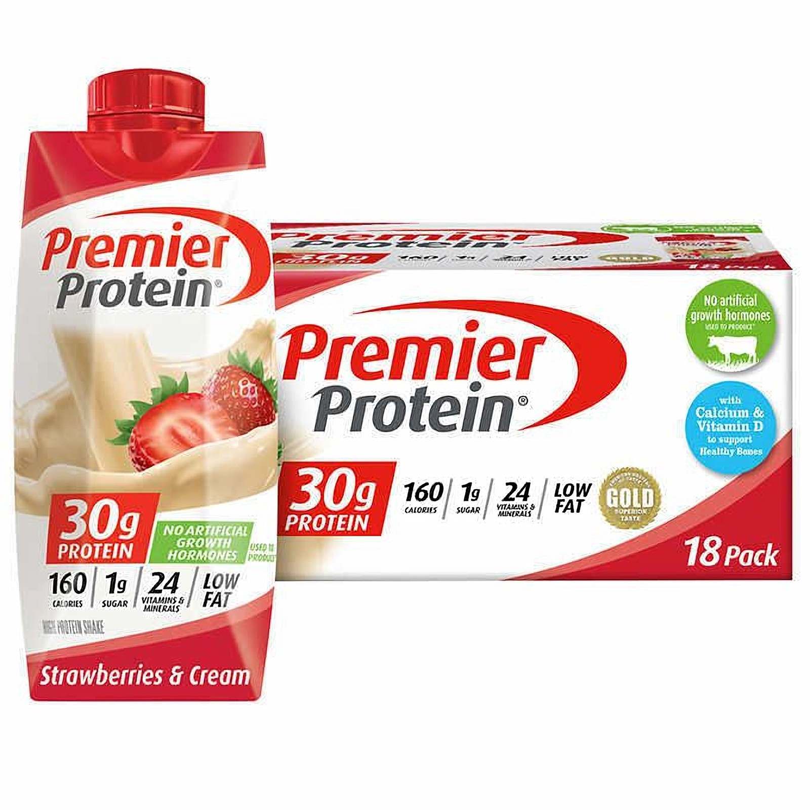Premier 30g Protein Shakes 11 fl. oz.18-pack 24 Vitamins and Minerals 6 Flavors