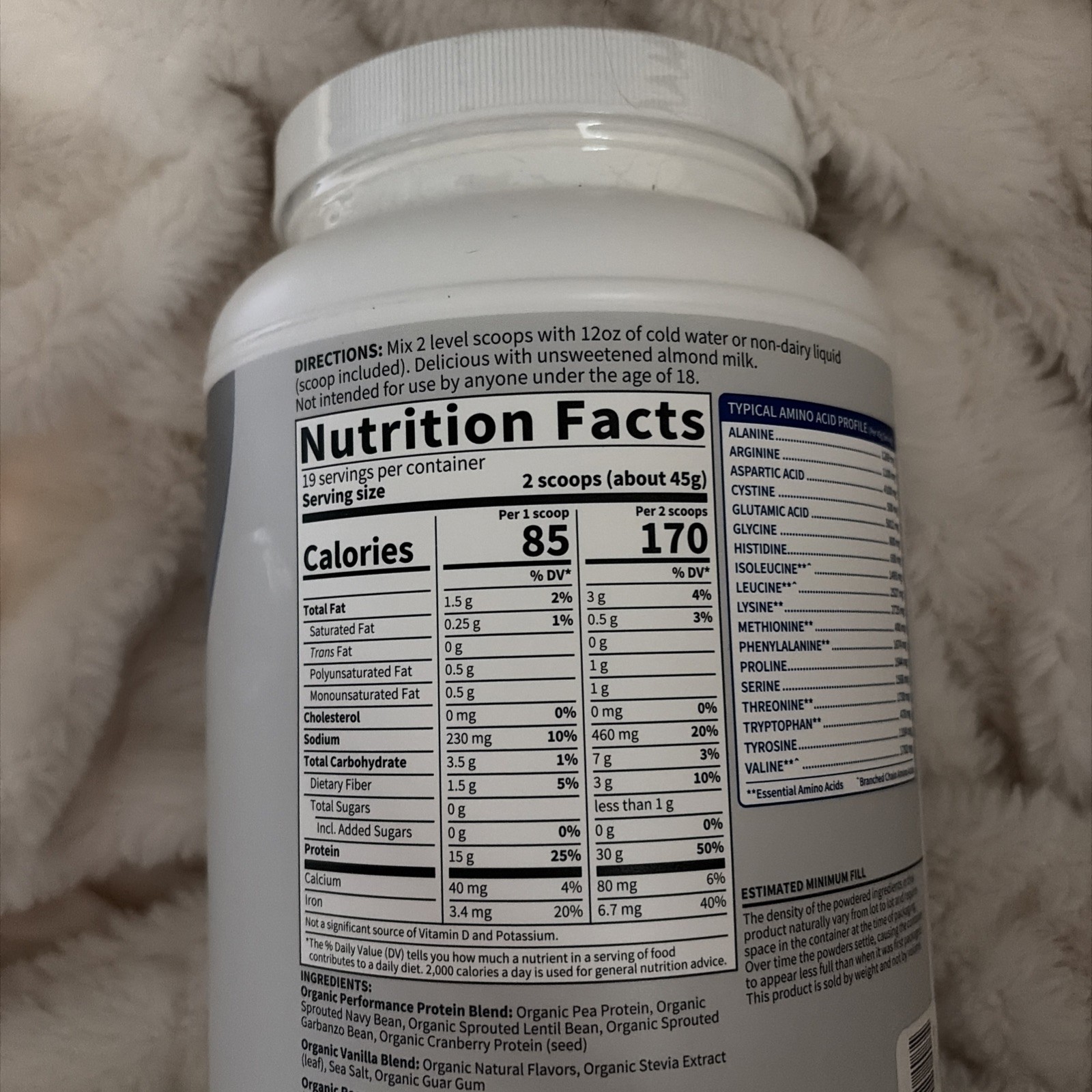 Garden Of Life Sport Organic Plant-Based Protein Vanilla 1lb14.16oz Exp:12/26