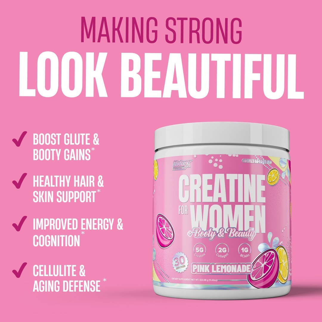 Nutrex CREATINE Monohydrate For WOMEN Powder Collagen Biotin BCAA Booty & Beauty