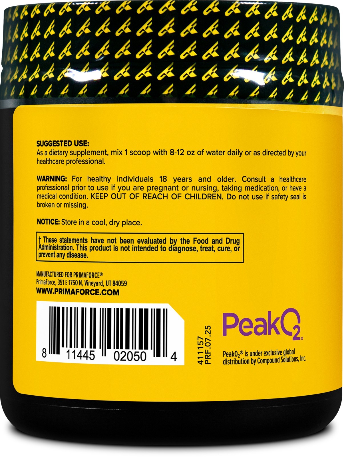 PrimaForce Peak O2 Workout Supplement, 120 grams