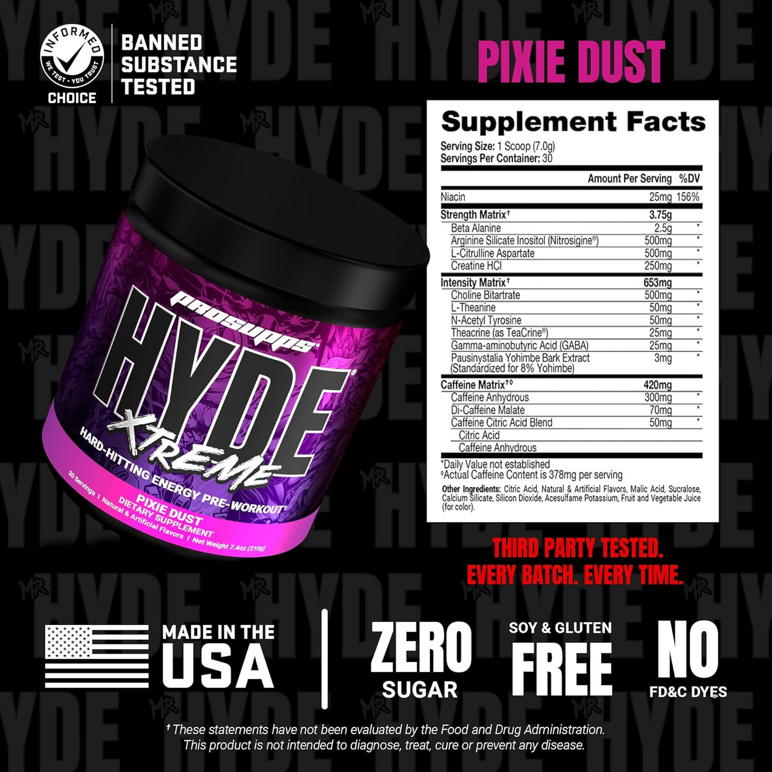 Mr. Hyde Xtreme Pre Workout Powder with Creatine, Beta Alanine & Caffeine – Extr