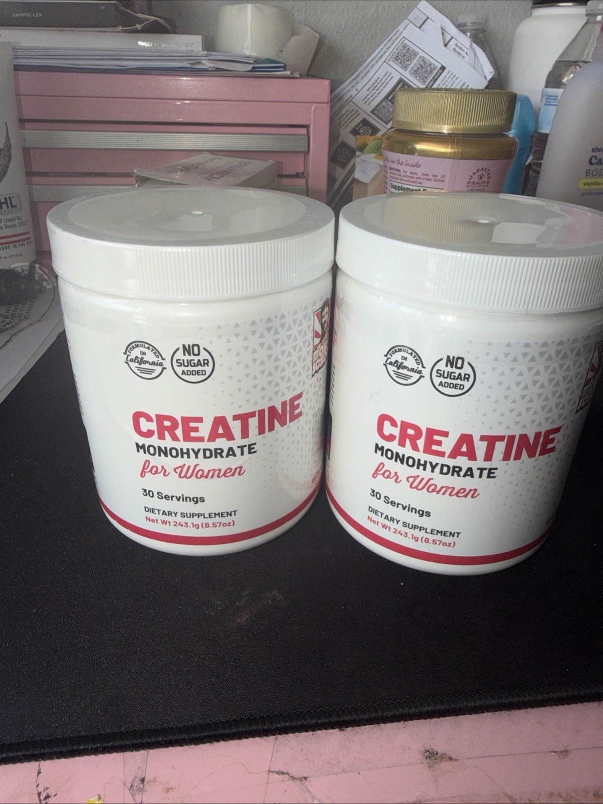 Lot Of 2 Creatine Monohydrate Powder for Women Booty Gain +2000mg Collagen