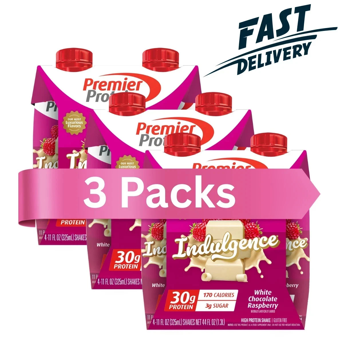 Premier Protein Indulgence Protein Shake, White Chocolate Raspberry, 30g 12 Ct