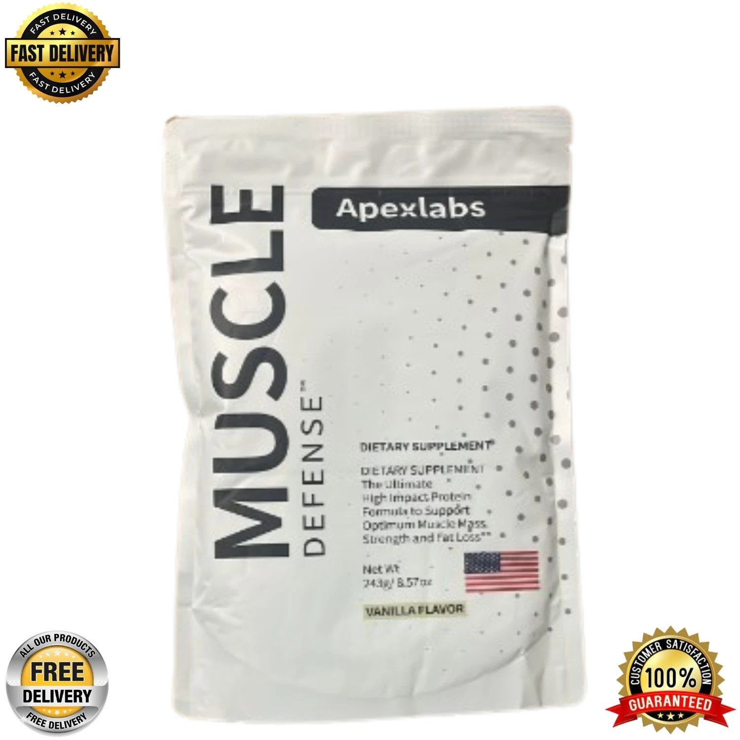 Apex Labs Muscle Defense Vanilla 8.57 oz each Pack of 2 | Dietary Supplement USA