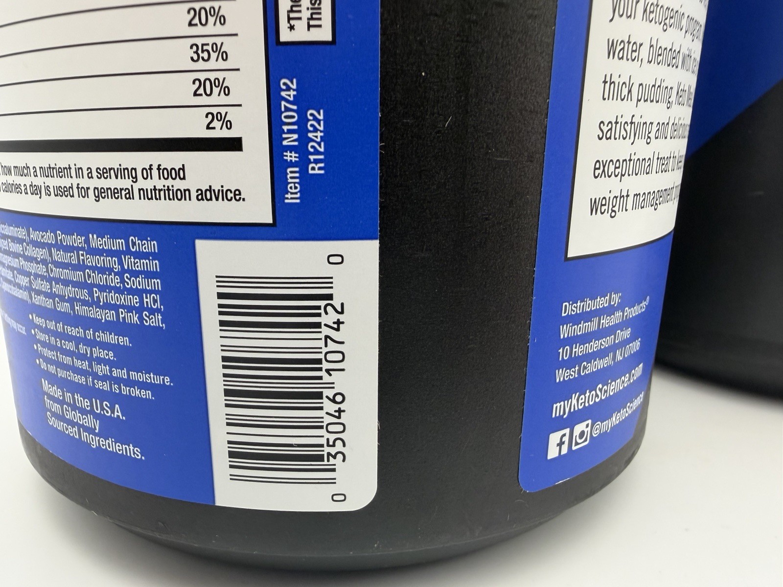 Lot of 2 KetoScience Keto Meal Shake Chocolate Cream 20.49 oz Factory Sealed
