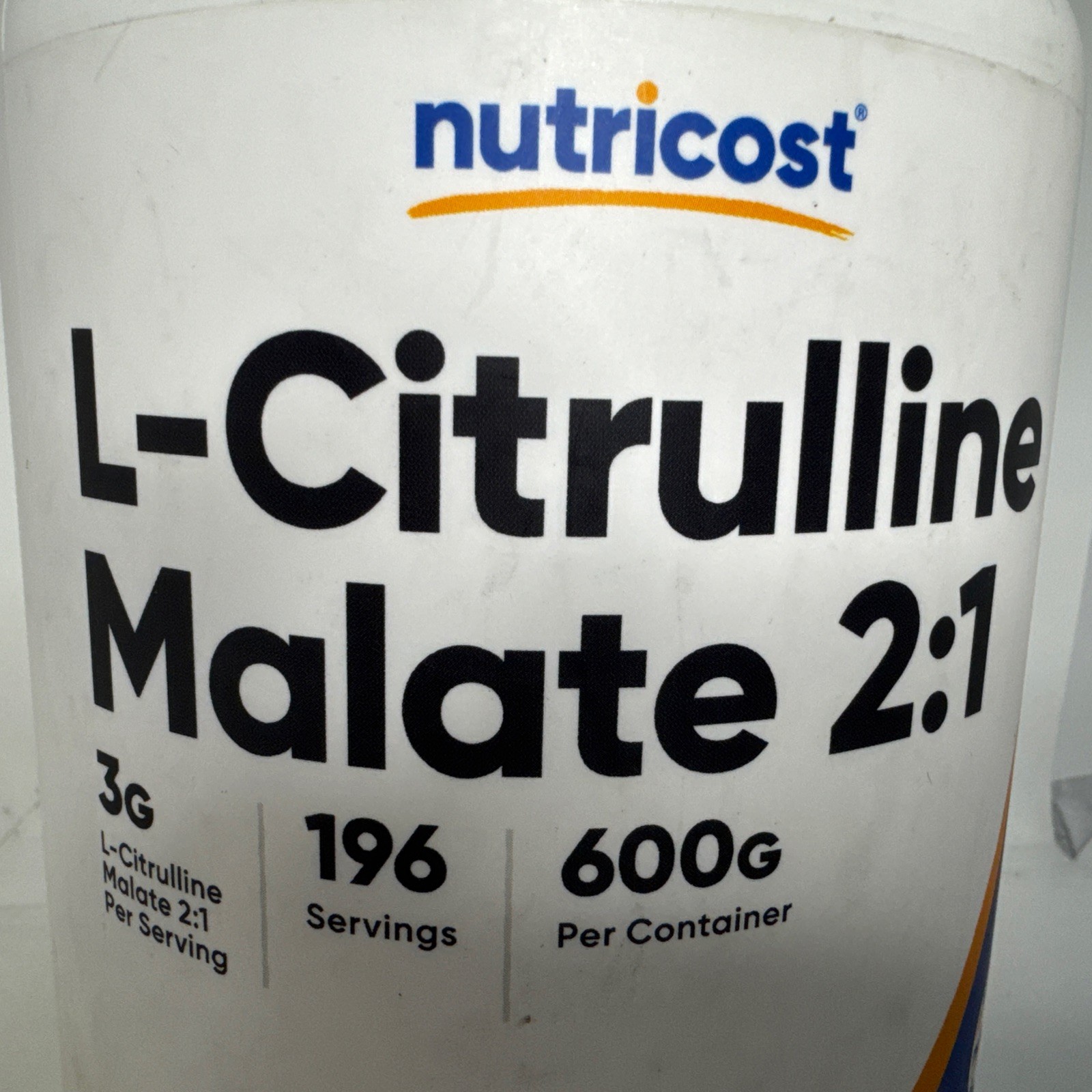 Nutricost L- Citrine Malate 2:1 Unflavored 600 G Exp 04/2027-Brand New-US Seller