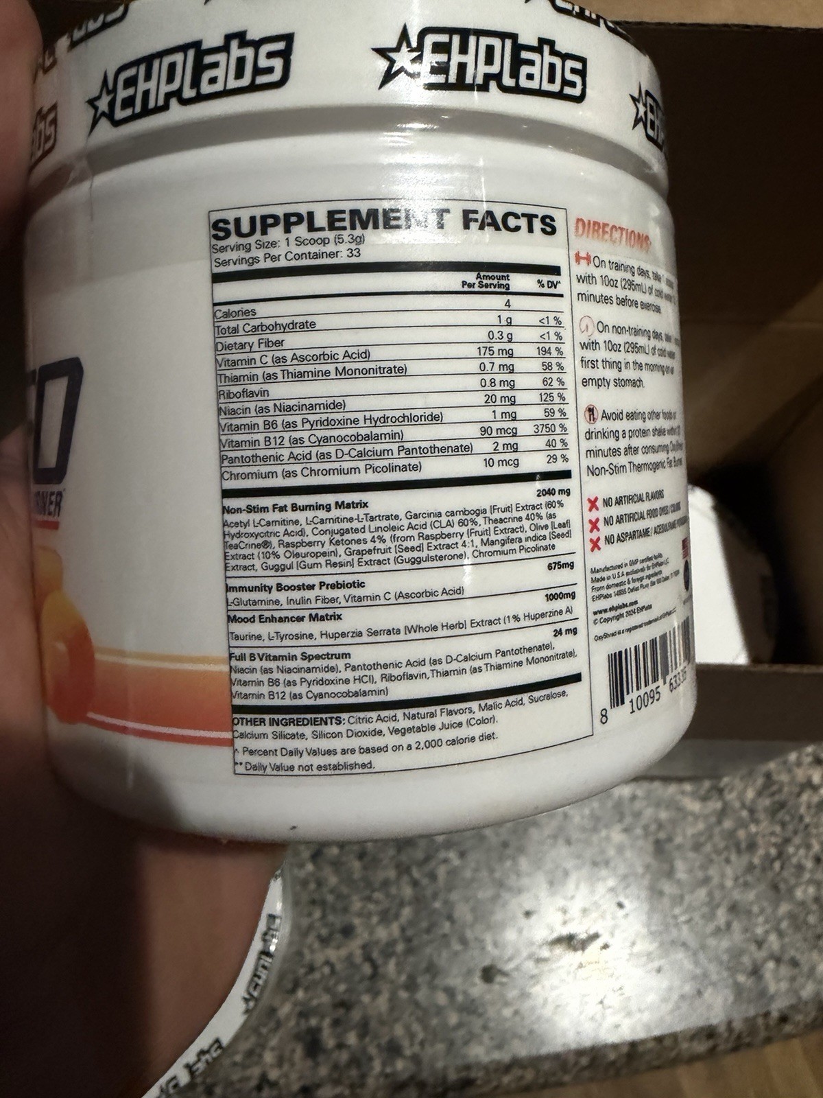 6 EHPlabs OxyShred Non-Stim Thermogenic Fat Burner Powder Kiss My Peach 6.17oz