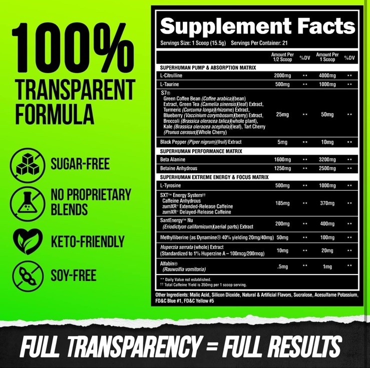 ALPHA LION SUPERHUMAN (BURN) Hulk Juice 2-IN-1 FAT BURNING PREWORKOUT NEW FLAVOR