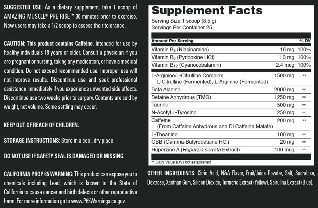 Pre Rise | Pre-Workout Powder Supplement – Green Apple Flavor – 7.51 oz.