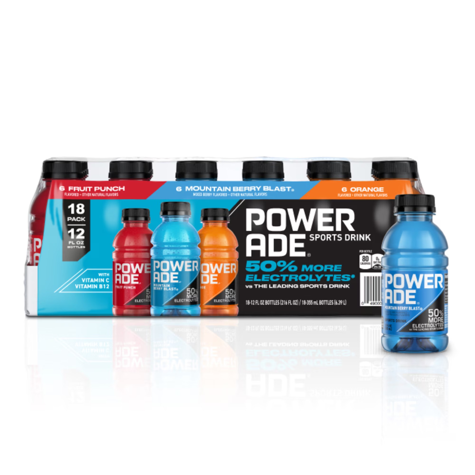 POWERADE Sports Drink Variety Pack 12 fl oz Bottles 18 Pack Electrolyte Drink