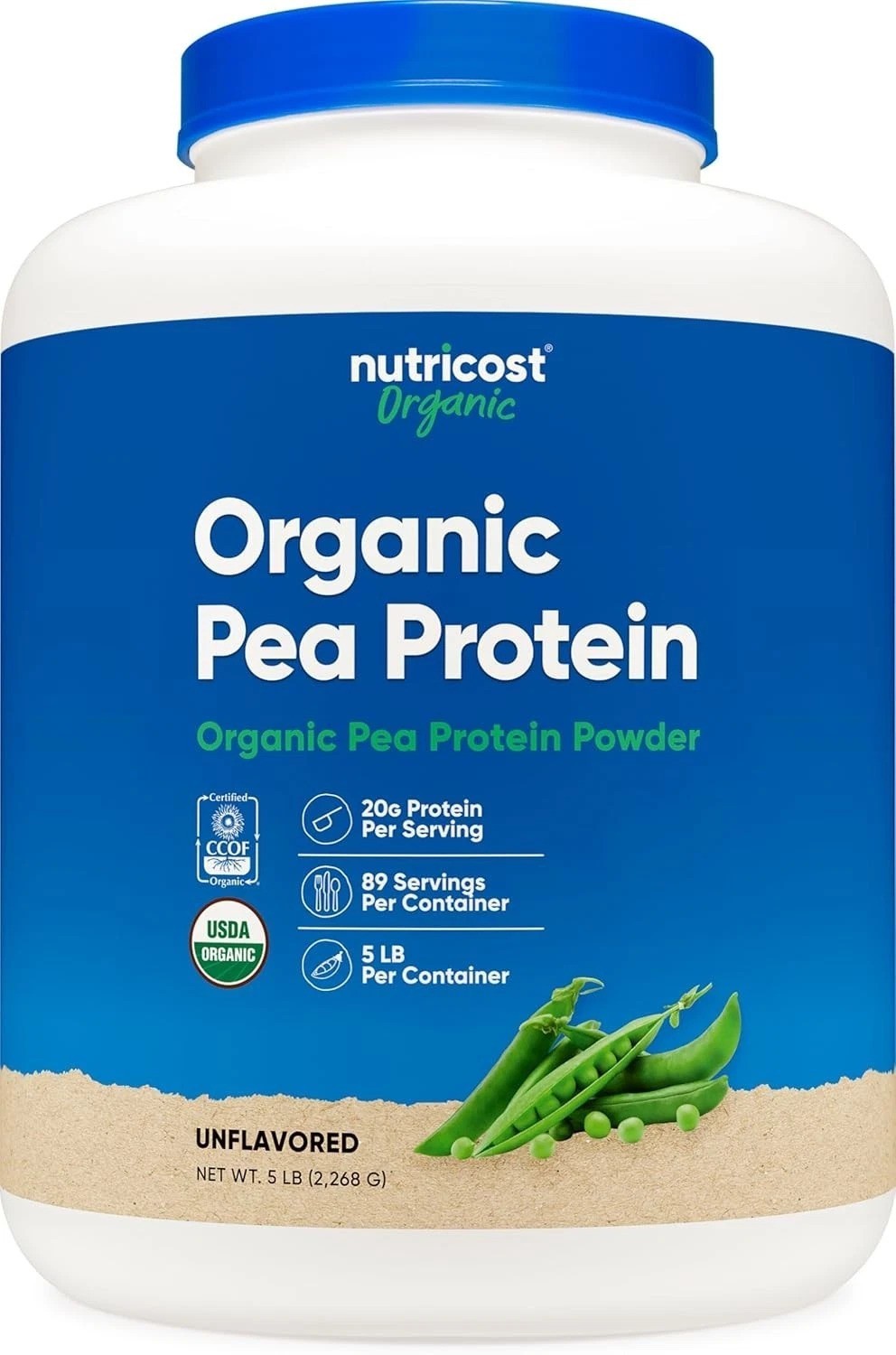 Organic Pea Protein Isolate Powder 5LBS – Unflavored, Certified USDA Organic,…